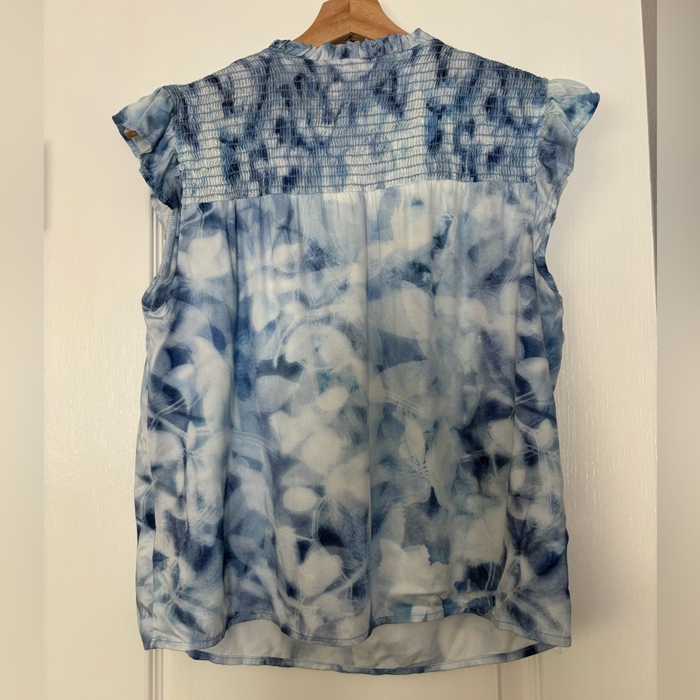 NWT Anthropologie flowy blue blouse - Picture 5 of 9